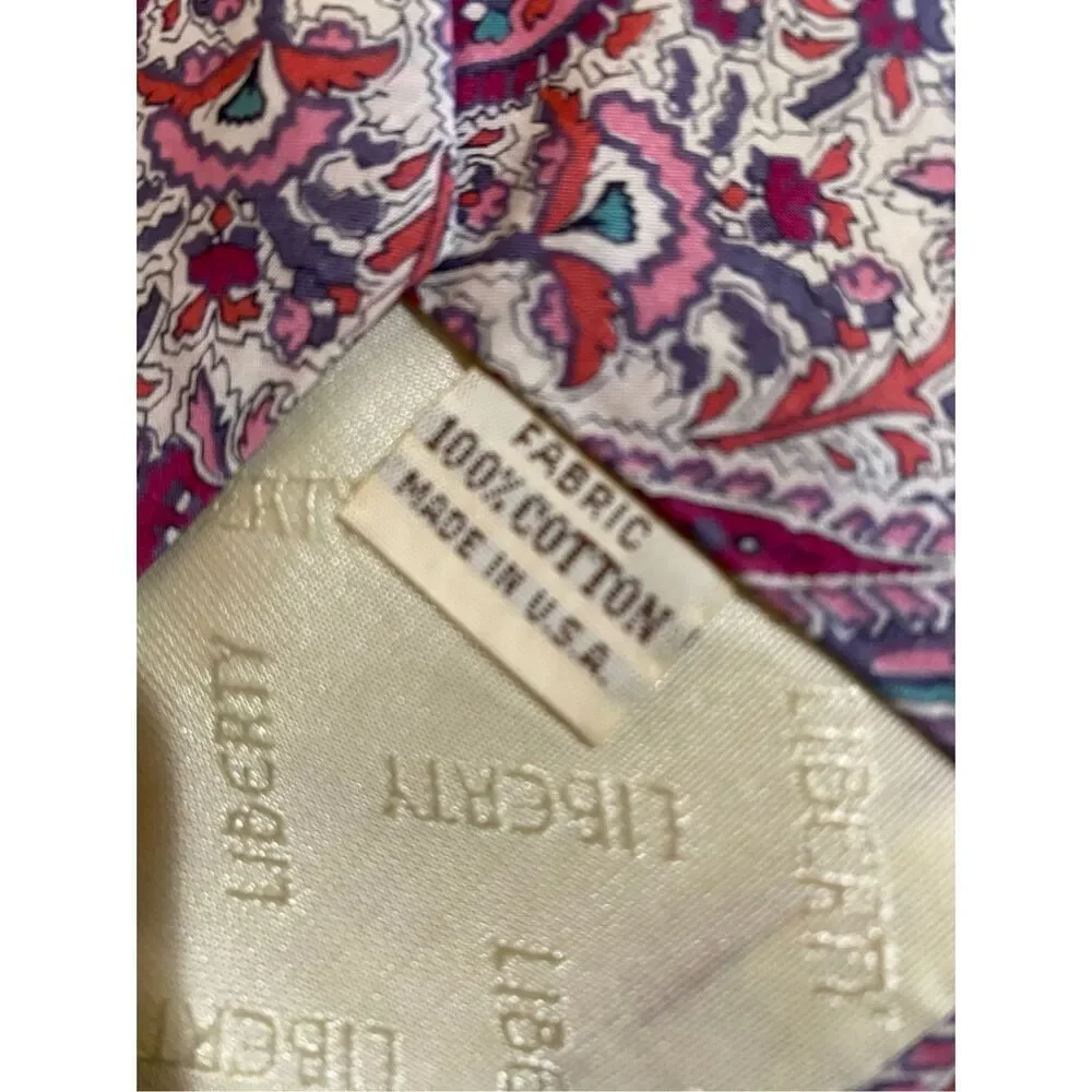 Liberty of London, men’s vintage, paisley print purple and cream, cotton tie 57